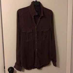 American Eagle boyfriend fit button town top.